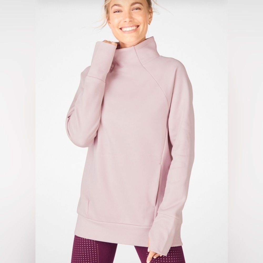 FABLETICS ZAYLEE FUNNEL NECK TUNIC XS DUSTY ROSE